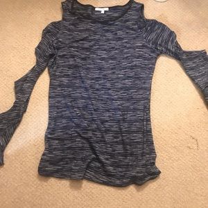 Red Haute long sleeve cold shoulder and elbow top